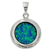 Australian Opal Inlay 925 Solid Genuine Sterling Silver Pendant OP1