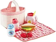 Hape Toddler Picnic Basket Play Set – 14pc Pretend Food & Drink Toy for Imaginative Role Play – Includes Basket, Sandwich, Fruits & Drinks – Fun Outdoor Play for Kids – Ages 18M+