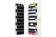 Over Door Storage Organizer with 5 Pockets & 10 Mesh Side Pockets - 44 lb Capacity