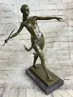 Leger Diana Huntress Art Deco Bronze Female Figure Spear Nude 1920s Style