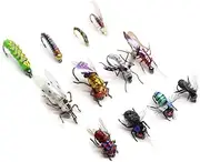 YZD Realistic Trout Hand Tie Fly Fishing Flies Collection Dry Wet Nymph Fly Assortment with Fly Box Lures Kits 12/16/18/22/36/48Pcs