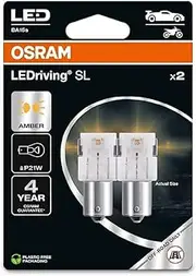 OSRAM LEDriving SL, ≜ P21W, Amber, Double Blister (2 lamps), LED Retrofit, offroad use only