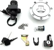 Motorbike Ignition for CB400 SF 1992-1998 CB-1 for VFR 400 Motorcycle Ignition Switch Lock Moto Fuel Tank Gas Cap Keys Seat Lock Set Ignition Switch(Full Set)