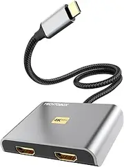 TECHTOBOX USB C to Dual HDMI Adapter, USB Type C to Dual Monitor HDMI Adapter 4K@60HZ for MacBook Pro 2021-2016,MacBook Air 2021-2018,Chromebook Pixel,LenovoYoga 720/730,Surface Book 2 etc