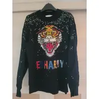 在飛比找蝦皮購物優惠-ED hardy 水鑽虎頭長袖上衣S號