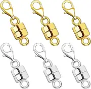 Qulltk Magnetic Necklace Clasp with Lobster Clasp 18K Gold and Silver Magnetic Jewelry Clasps for Necklaces Extender Bracelet Clasps and Closures