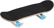 Mini Finger Skateboard, Wooden Finger Board Ultimate Sport Training Props in Light Brown with Ball Bearings (Light Blue)