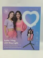 Dixie & Charli - Selfie / Vlog LED HEART Ring Light with Table Stand, Brand New!