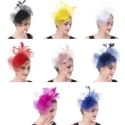 Elegant Wedding Fascinators Hat with Mesh Pillbox Hat for Makeup Party