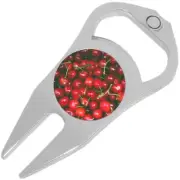 Cherries Golf Ball Marker Divot Repair Tool Bottle Opener