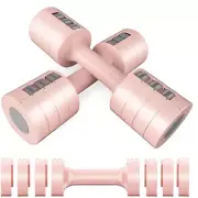 Adjustable Dumbbell Set 2-5 Lbs 4-In-1 Pink Women's Free Weights 2 Count