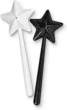 7.08'' Magic Wand Salt and Pepper Shakers, Novelty Charming Star Stick Refillable Spice Dispenser, Kitchen Decor and Accessories, Funny Halloween Home Decor Fairy Wand with Holes, Seasoning Container