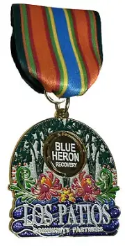 NEW 2023 LOS PATIOS BLUE HERON RECOVERY FIESTA MEDAL. COOL MEDAL! HAS A SPINNER