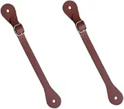 2 Pcs Leather Single Ply Man Woman Adjustable Boot for Thigh High Boots Spur Straps Riding Leather Spur Straps (Brown, 3.2 * 25cm)