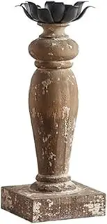 Candel Holder Creative Wooden Carved Candlestick Iron Candlestick Interior Decoration Retro Style Candle Holder Candles Holder