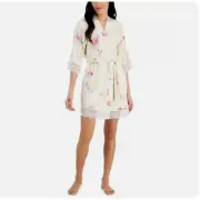 New INC International Concepts Womans Sz Medium Robe Lace-Trim Wrap Tie Dye NWT