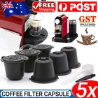 5pcs Refillable Reusable Coffee Filter Capsule Pods For Nespresso Maker Machine