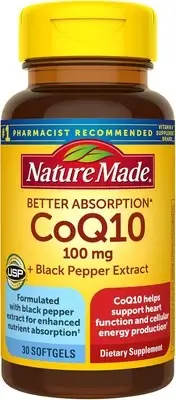 Nature Made CoQ10 100mg with Black Pepper Extract for Enhanced Nutrient Absorpti