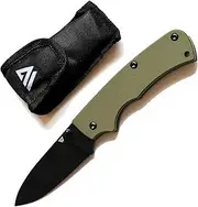 Wilora D2 Steel Folding Knife | Slip Joint Pocket Knife, G10 Handle, Non-Locking EDC, Manual Opening, Traditional Work & Outdoor Knife with Nylon Sheath