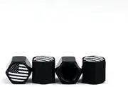 Daseeme American Valve car te -Theft Valve Metal Valve Wheel Cap Decorative Valve Cap Wholesale Plain Black - Black and White America