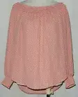 NWT Express Women's L.S. Top Sz M Mauve White Polka Dot, Smocking On Neck Cuff #