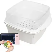 Microwave Steamer - Microwave Cookware Steamer | Microwave Food Steamer with Removable Steamer Basket | Cooking Rice Steamer Microwave Vegetable Steamer for Vegetables Fish Prep Meal