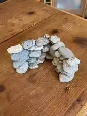 Handmade Stone Tank Ornament - Corner Retaining Wall Fish Frogs Turtles