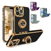 For iPhone 11/12/13/14/15 Pro Max Plus Rugged Case Shockproof Cover Ring Holder