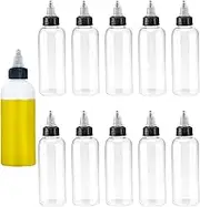 Squeeze Bottle with Twist Cap, 10Pcs 150ml Clear Plastic Sauce Bottle with Squeeze Top, Big Empty Plastic Squeeze Bottle for Ink Liquid,Cookie Decorating, Condiments, Arts and Crafts,