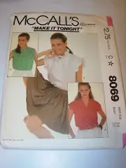 WOMENS UNCUT MCCALLS 8069 Sewing Pattern SHIRT TOP BLOUSE BUTTON FRONT SIZE 14