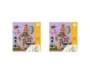 2x Djeco Animal Warriors Colouring Kids Activity Art/Craft Cards Kit 5y+