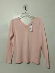 NWT Ann Taylor Loft Size S Wool Blend Plush Pink Sweater Top VNeck Women Stylish