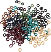 [B Baosity] 100 Set 13mm Wood Dreadlocks Beads Hair Rings Jewelry for Braids Hair Dreadlocks
