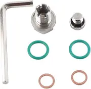 Oil Drain Plug Set, Stainless Steel, Self-Tapping Piggyback Oil Drain Plug Repair Kit, Oil Drain Plug Repair Kit with Hex Key and O-Ring Seal