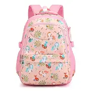 Kid's Boys' Girls' Backpack School Bag Bookbag Functional Backpack School Backpack Bookbag School Nylon Adjustable Large Capacity Lightweight Zipper Print Pink