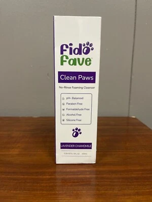 Fido Fave Clean Paws No Rinse Foaming Cleanser Lavender Chamomile 5 oz 07/27