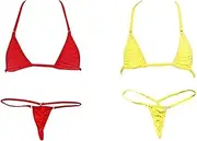 [HNJZX] Micro Mini Women's Bikini Set Bra G-String Thong Set Mini Bikini Sexy Swimsuit Swimwear