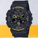 在飛比找遠傳friDay購物優惠-CASIO G-SHOCK 黑黃時尚雙顯腕錶 GA-100C