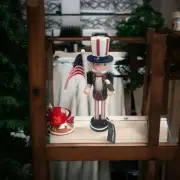 Patriotic Nutcracker Wood 4th of July Decor, 15" High
