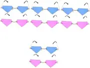 [ifundom] 8 pcs diamond glasses fashion sunglasses for women rimless diamond eyeglasses triangle sunglasses birthday party photo props party sunglasses prom glasses man small box personality