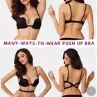 Multi Push Up Bra, 3 Ways Convertible Straps Deep U Plunge Padded Bra USA