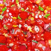 10 Resin Cabochons Red Slime Charms Flat Back Mix Assorted Lot