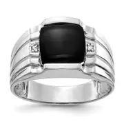 Solid 14k White Gold AA Simulated CZ men's Ring