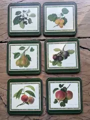 New Unused Pimpernel Cork Backed Coasters Hooker Fruits RHS Made In England