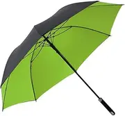 Portable Golf Umbrella Windproof 53 Inch Large Canopy Vented Umbrella Black and Green Stick Umbrella for Sun Rain Travel Sports Business