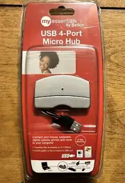 My Essentials By Belkin USB 4 Port Micro Hub. New
