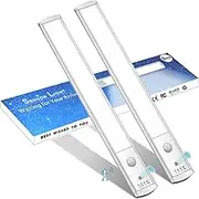 Under Cabinet Kitchen Lights,2 Pack 32cm Motion Sensor Lights Indoor Usb-C Led Rechargeable 1500mah Wardrobe Lights With Touch Dimming For Cupboard Kitchen Counter Closet Bedroom Bathroom（cold light）