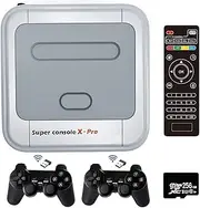 Super Console X Pro,Retro Classic Video Game Consoles,Built in 62,000+ Games, 4K TV HD/AV Output,with Dual Wireless 2.4G Controllers Gamepads,Support WiFi/LAN,Up to 5 Players (256G)