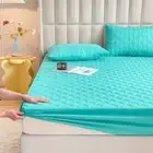 1 Piece Fitted Sheet,Waterproof Anti-mite Anti-batecterial Embowled Checkered