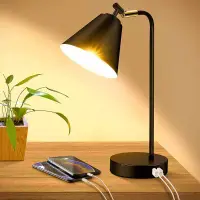 在飛比找樂天市場購物網優惠-美式臺燈可調節方向酒店書房臥室床頭燈觸摸調光雙USB口110